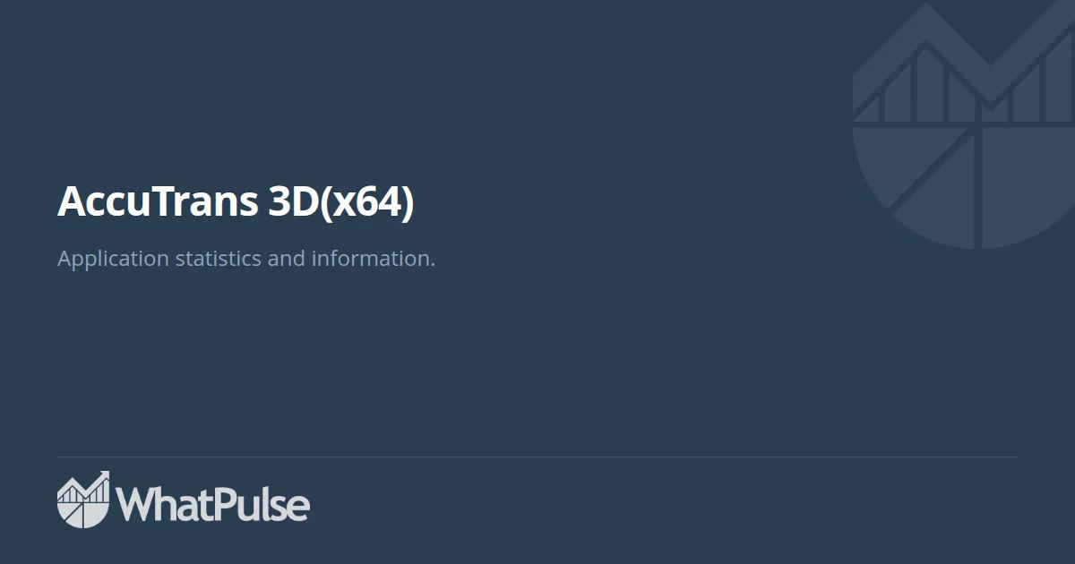AccuTrans 3D(x64) Application Statistics | WhatPulse: Track and analyze ...