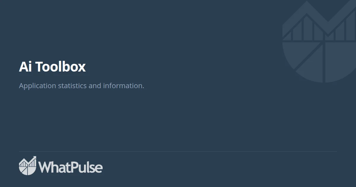 Ai Toolbox Application Statistics | WhatPulse: Track and analyze your ...
