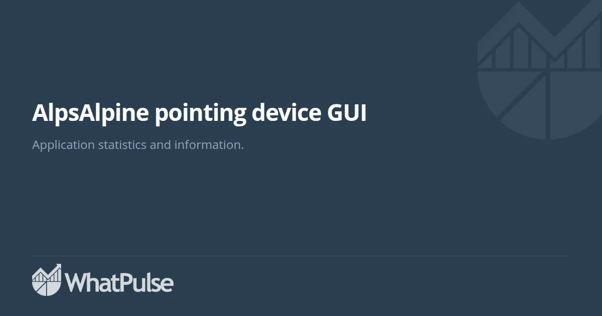 AlpsAlpine pointing device GUI Application Statistics | WhatPulse ...