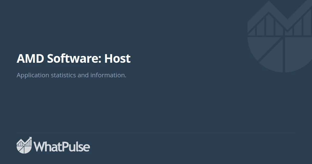 AMD Software: Host Application Statistics | WhatPulse: Track and ...