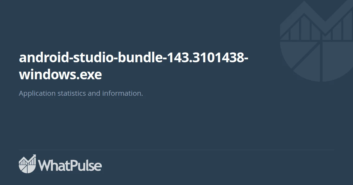 Android Studio Application Statistics | WhatPulse: Track and analyze ...