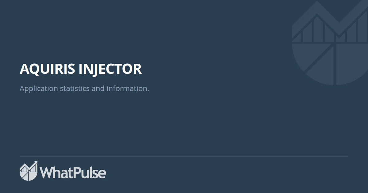 AQUIRIS INJECTOR Application Statistics | WhatPulse: Track and analyze ...