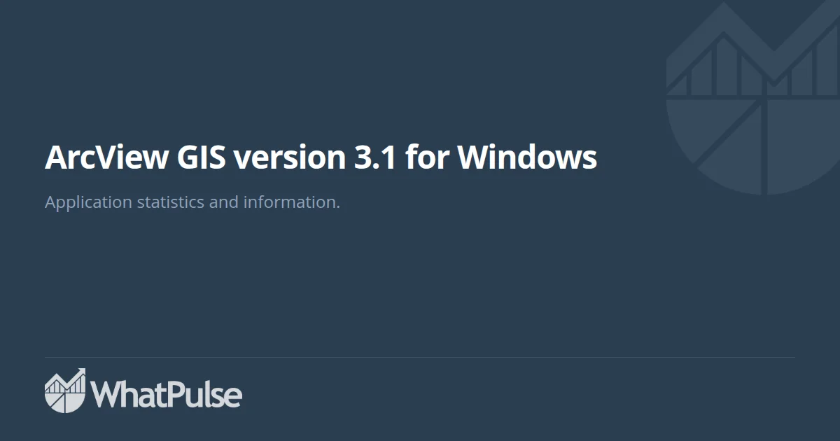 ArcView GIS version 3.1 for Windows Application Statistics | WhatPulse ...