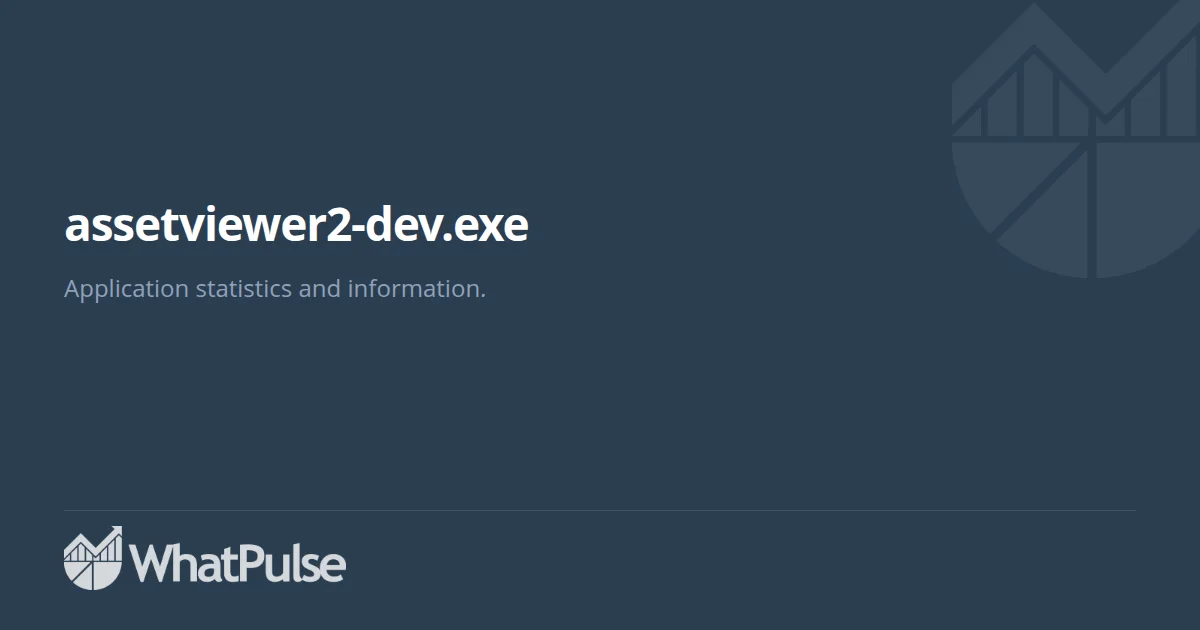 assetviewer2-dev.exe Application Statistics | WhatPulse: Track and ...