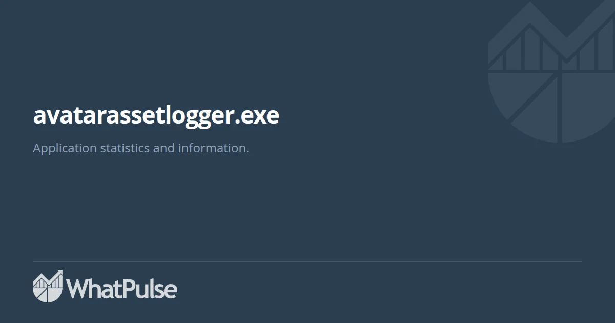 avatarassetlogger.exe Application Statistics | WhatPulse: Track and ...