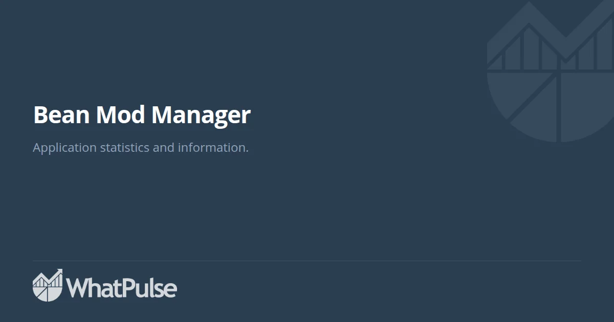 Bean Mod Manager Application Statistics | WhatPulse: Track and analyze ...
