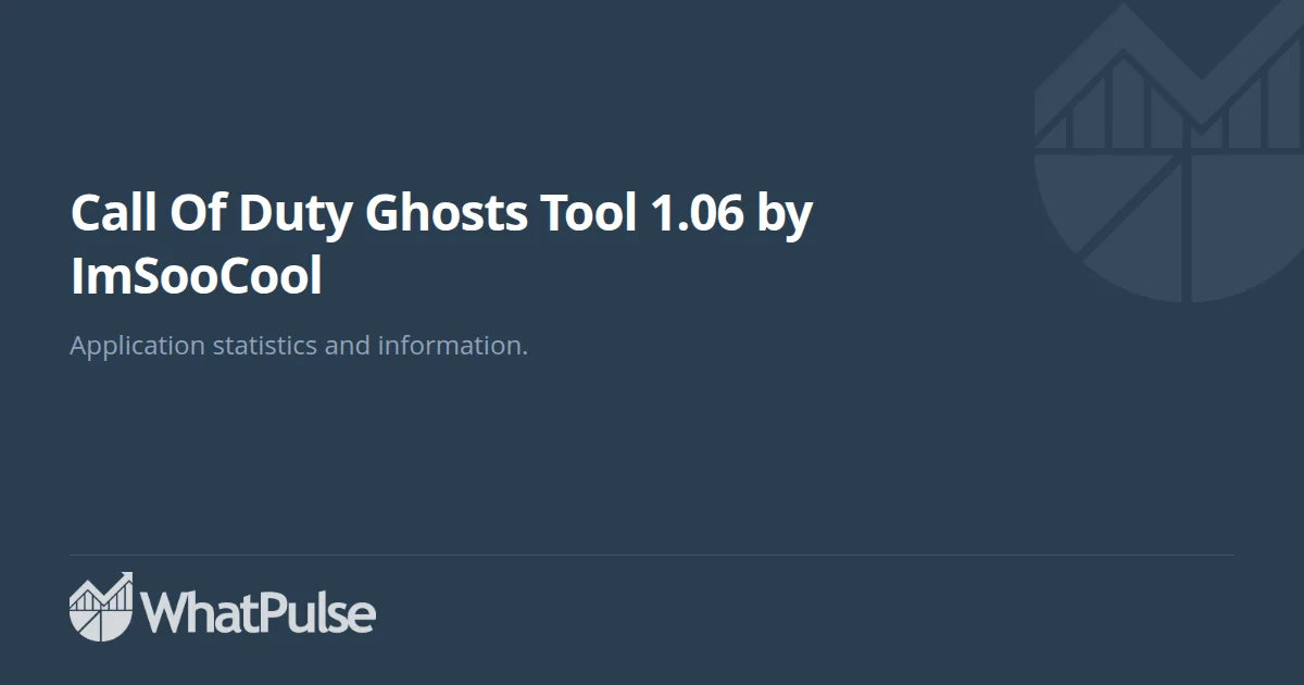 Call Of Duty Ghosts Tool 1.06 by ImSooCool Application Statistics ...