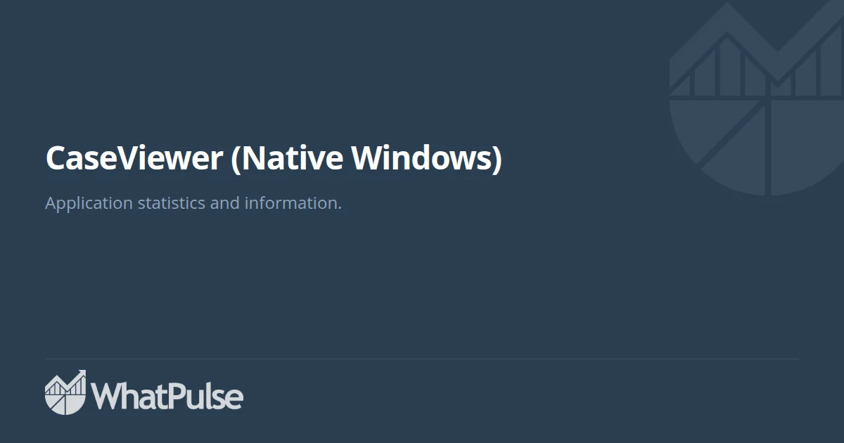 CaseViewer (Native Windows) Application Statistics | WhatPulse: Track ...