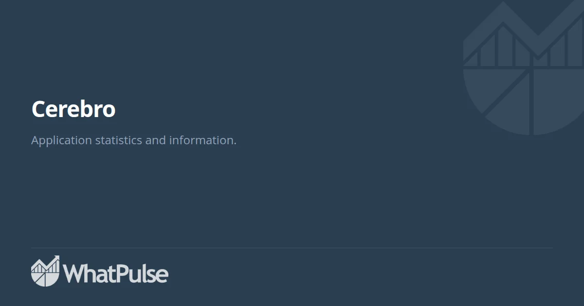 Cerebro Application Statistics | WhatPulse: Track and analyze your ...