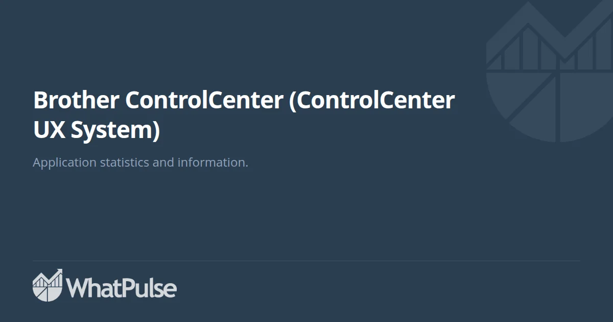 Brother ControlCenter (ControlCenter UX System) Application Stati ...