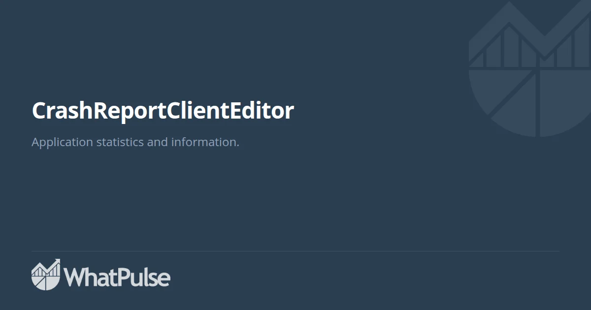 Crash Report Client (Editor) Application Statistics | WhatPulse: Track ...