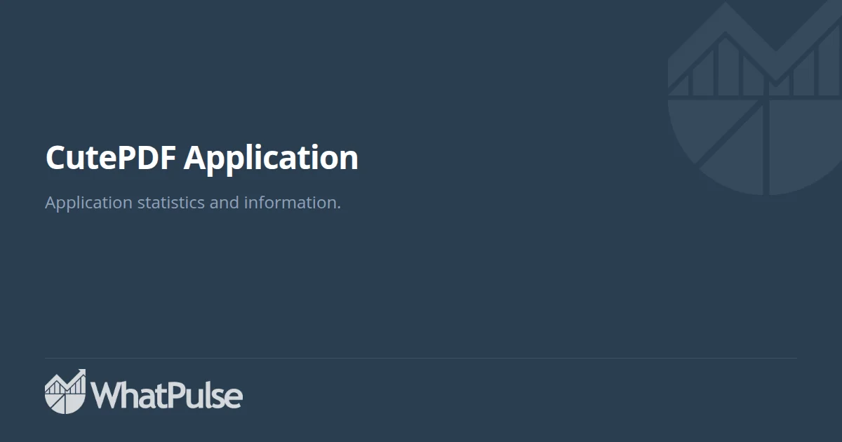 CutePDF Application Application Statistics | WhatPulse: Track and ...