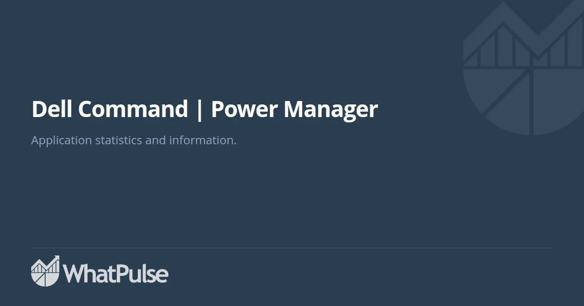 Dell Command | Power Manager Application Statistics | WhatPulse: Track ...