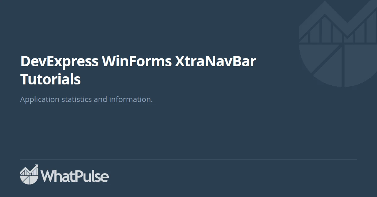 DevExpress WinForms XtraNavBar Tutorials Application Statistics ...