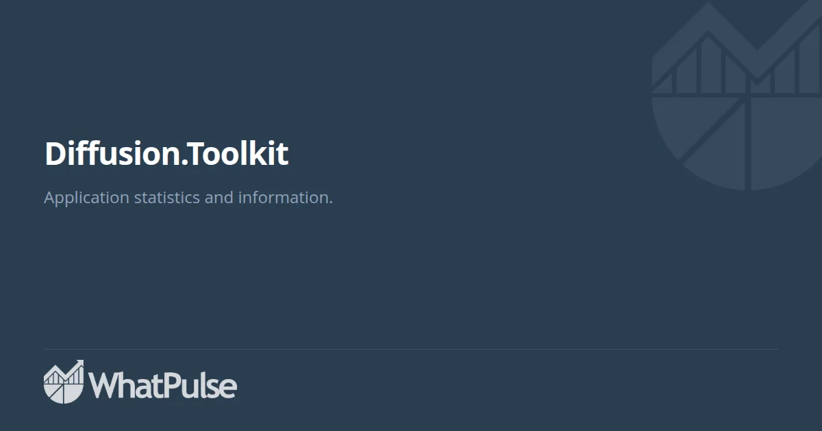 Diffusion.Toolkit Application Statistics | WhatPulse: Track and analyze ...