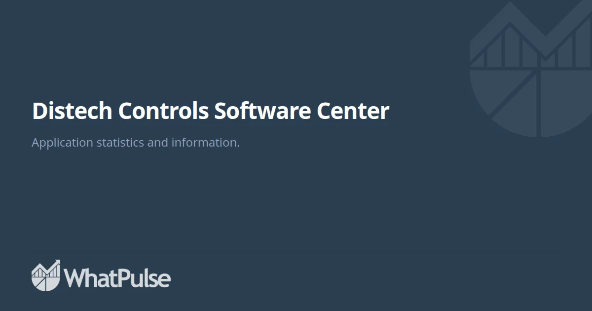 Distech Controls Software Center Application Statistics | WhatPulse ...
