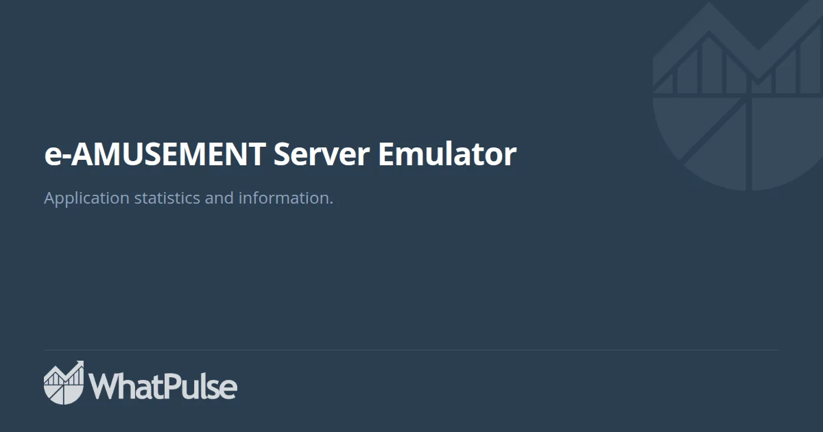 e-AMUSEMENT Server Emulator Application Statistics | WhatPulse: Track ...