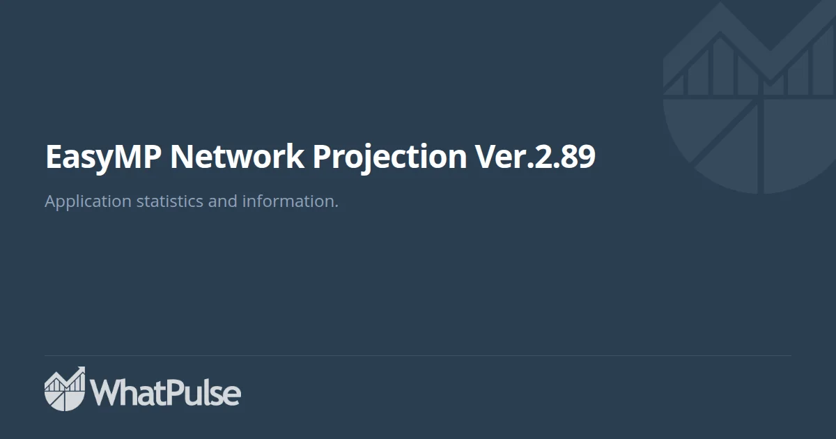 EasyMP Network Projection Ver.2.89 Application Statistics | WhatPulse ...