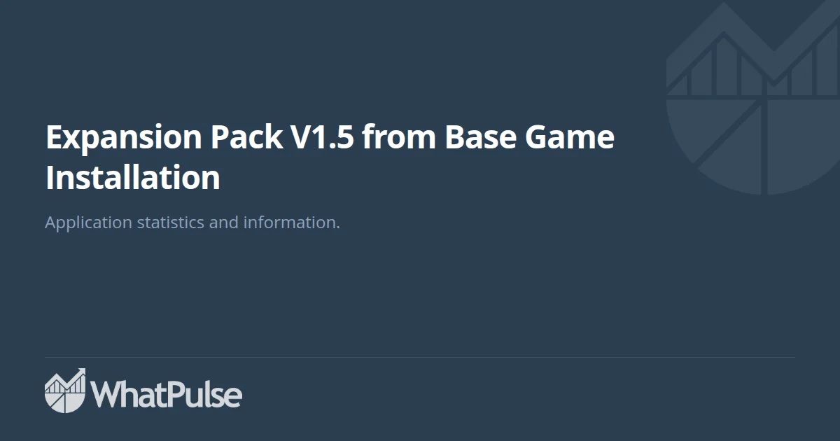 Expansion Pack V1.5 from Base Game Installation Application Stati ...