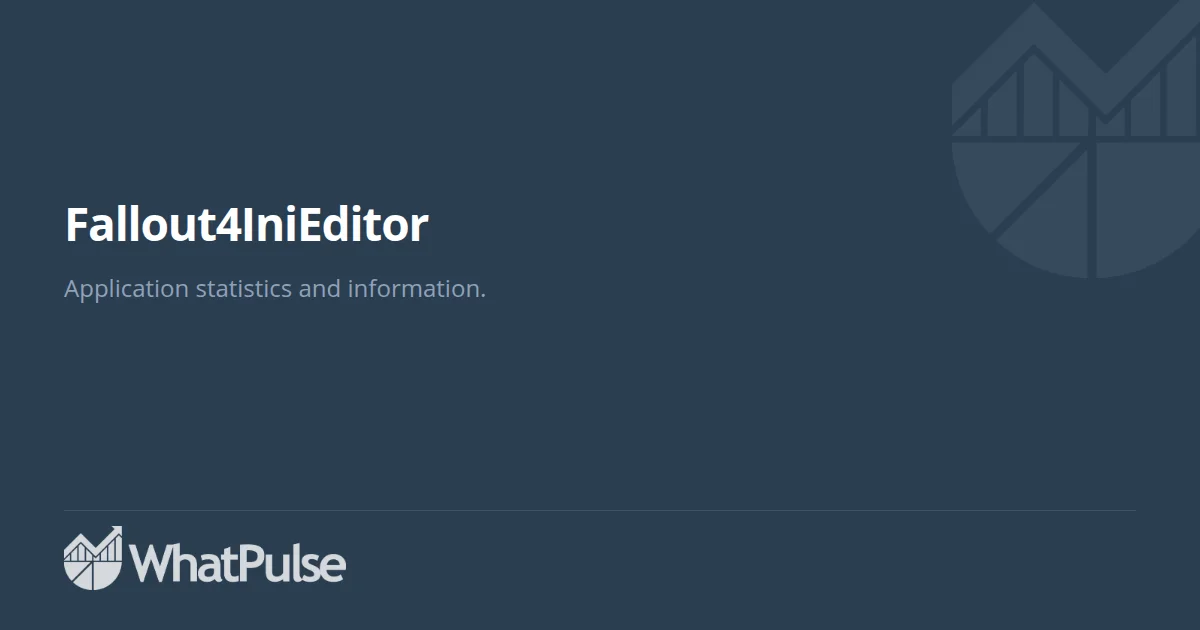 Fallout4IniEditor Application Statistics | WhatPulse: Track and analyze ...