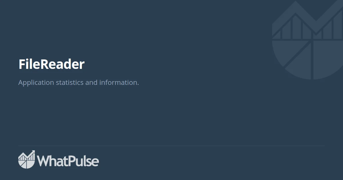FileReader Application Statistics | WhatPulse: Track and analyze your ...