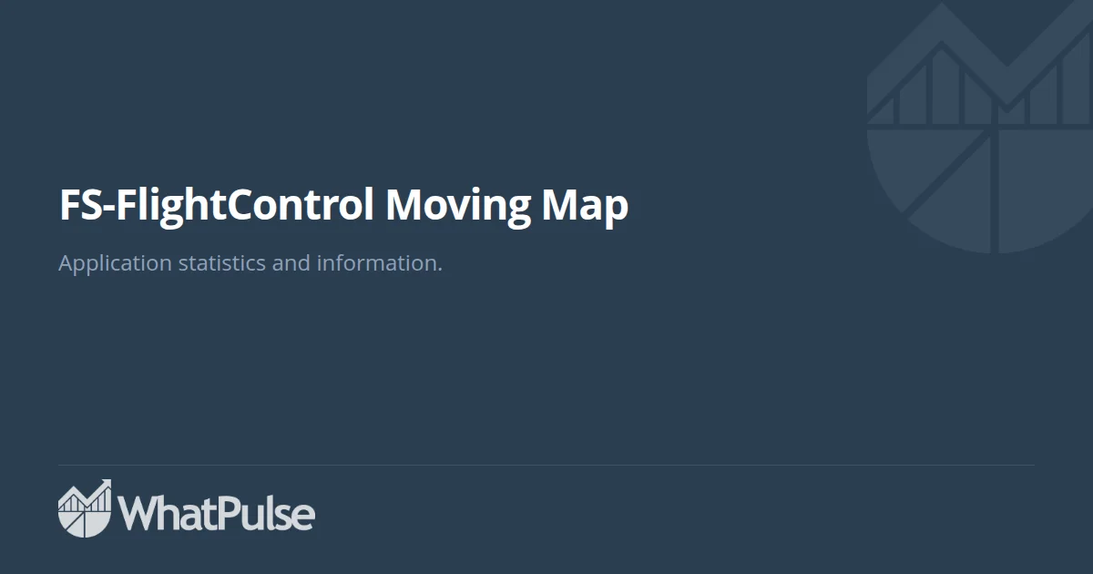 FS-FlightControl Moving Map Application Statistics | WhatPulse: Track ...