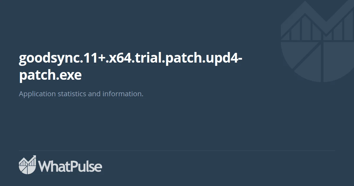 goodsync.11+.x64.trial.patch.upd4-patch.exe Application Statistic ...