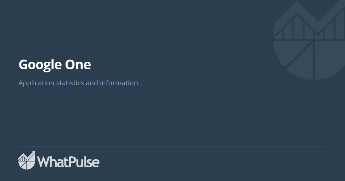 Google One Application Statistics | WhatPulse: Track and analyze your ...