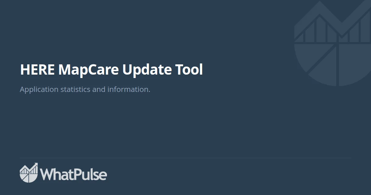 HERE MapCare Update Tool Application Statistics | WhatPulse: Track and ...