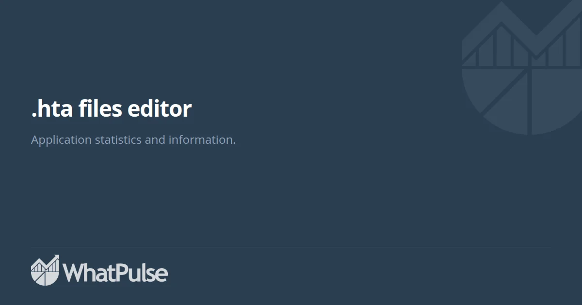.hta files editor Application Statistics | WhatPulse: Track and analyze ...