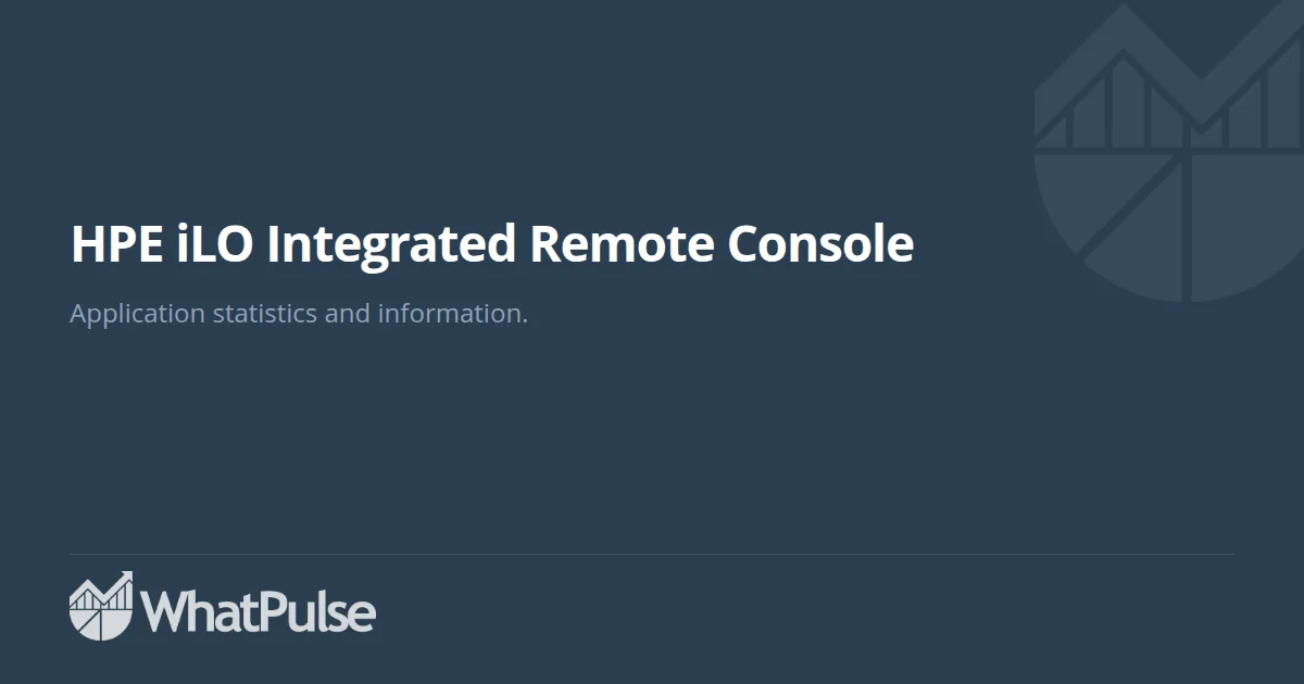 HPE iLO Integrated Remote Console Application Statistics | WhatPulse ...