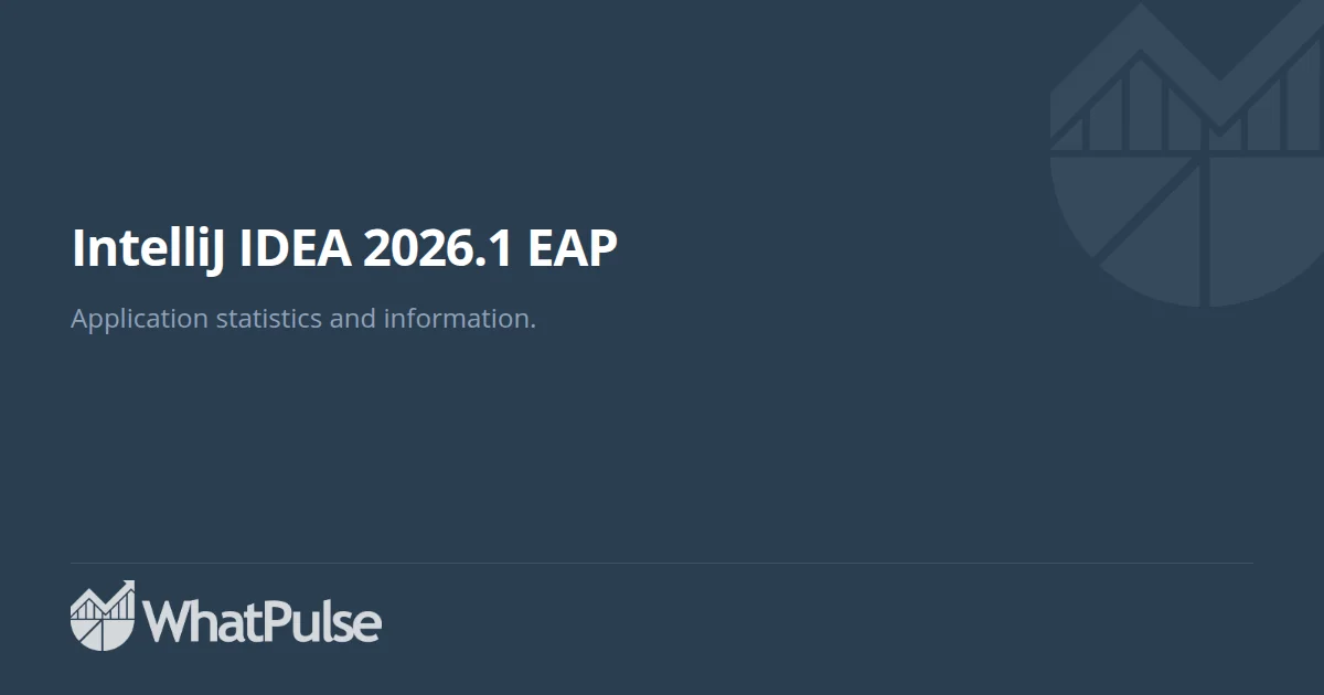 IntelliJ IDEA 2026.1 EAP Application Statistics | WhatPulse: Track and ...