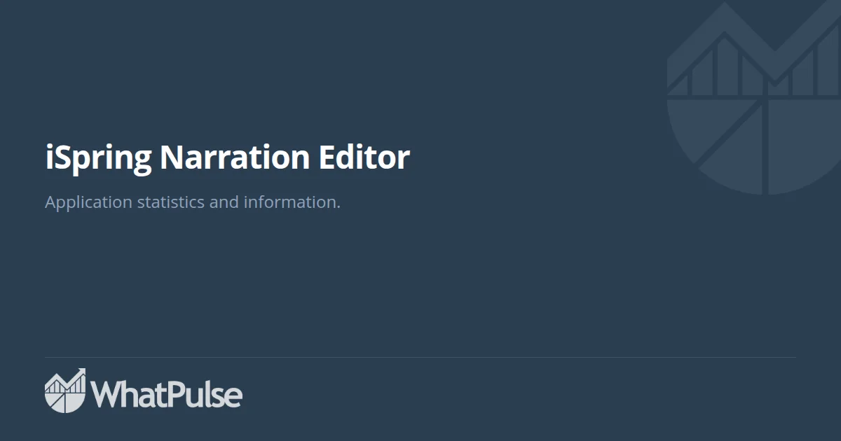 iSpring Narration Editor Application Statistics | WhatPulse: Track and ...