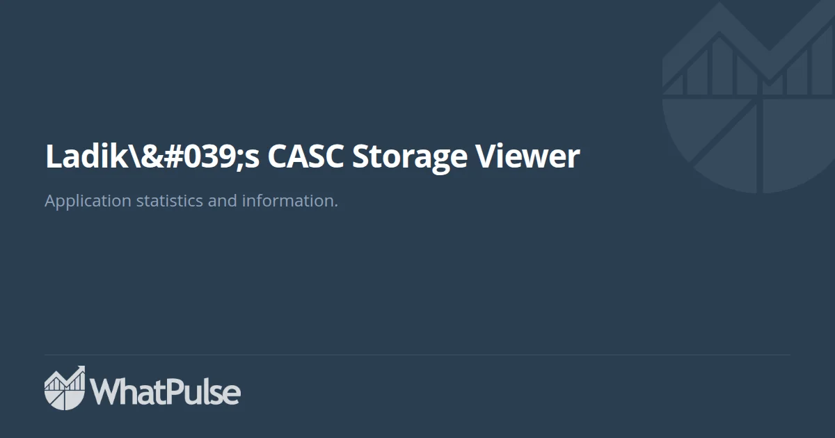 Ladik\'s CASC Storage Viewer Application Statistics | WhatPulse: Track ...