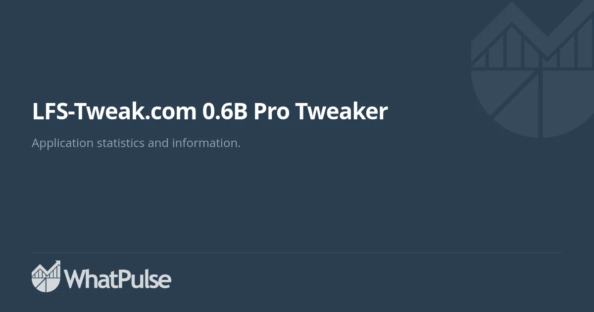 LFS-Tweak.com 0.6B Pro Tweaker Application Statistics | WhatPulse ...