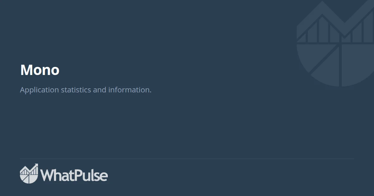 Mono Application Statistics | WhatPulse: Track and analyze your ...