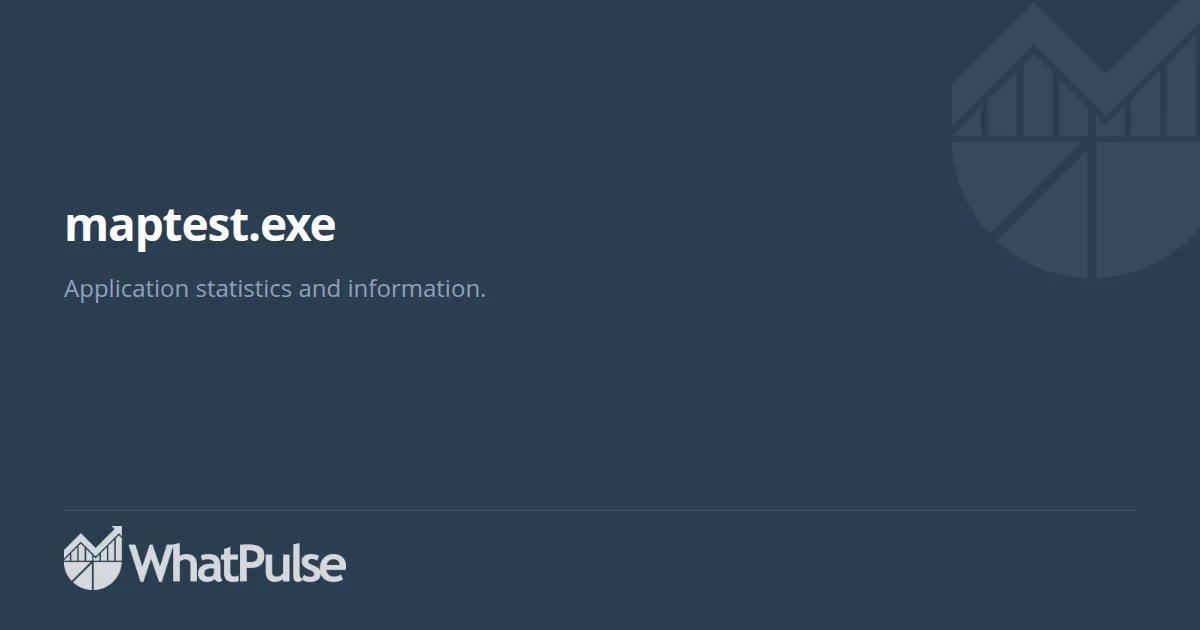 maptest.exe Application Statistics | WhatPulse: Track and analyze your ...