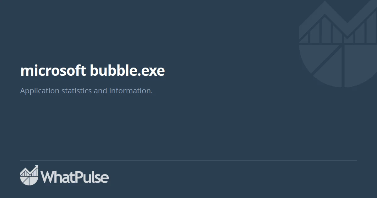 microsoft bubble.exe Application Statistics | WhatPulse: Track and ...
