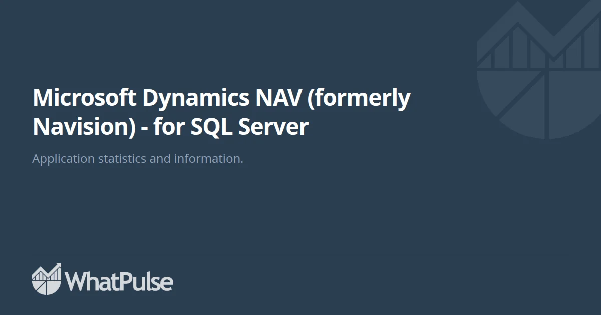Microsoft Dynamics NAV (formerly Navision) - for SQL Server Appli ...