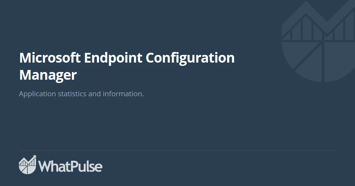 Microsoft Endpoint Configuration Manager Application Statistics ...