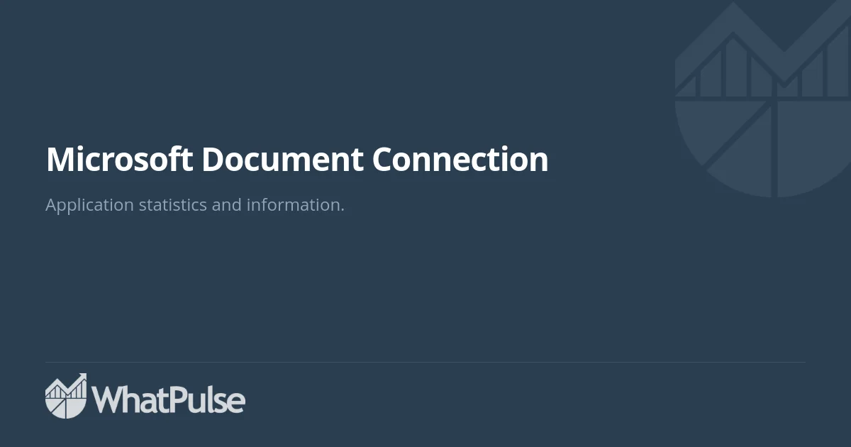 Microsoft Document Connection Application Statistics | WhatPulse: Track ...