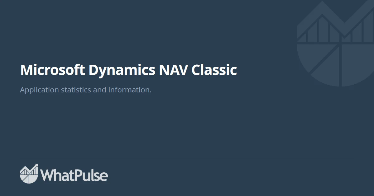 Microsoft Dynamics NAV Classic Application Statistics | WhatPulse ...