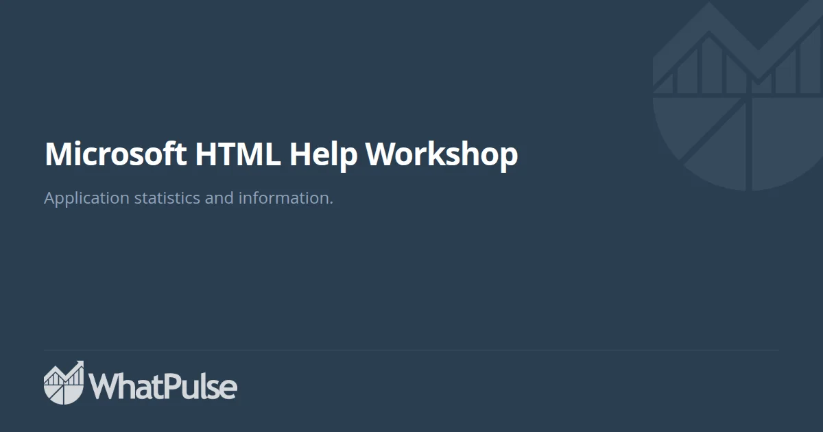 Microsoft HTML Help Workshop Application Statistics | WhatPulse: Track ...