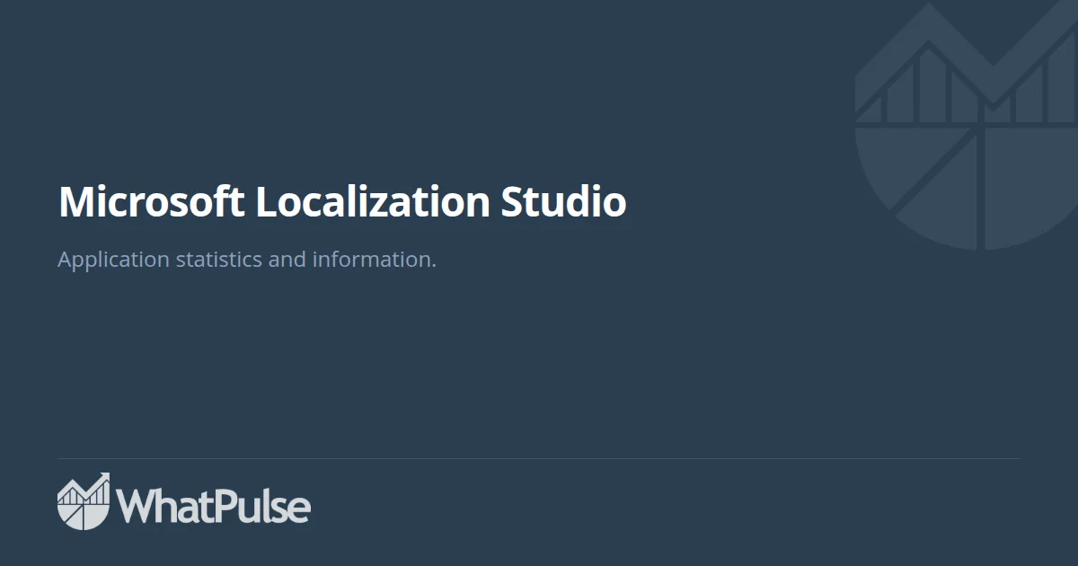 Microsoft Localization Studio Application Statistics | WhatPulse: Track ...