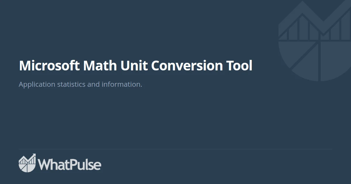 Microsoft Math Unit Conversion Tool Application Statistics | WhatPulse ...