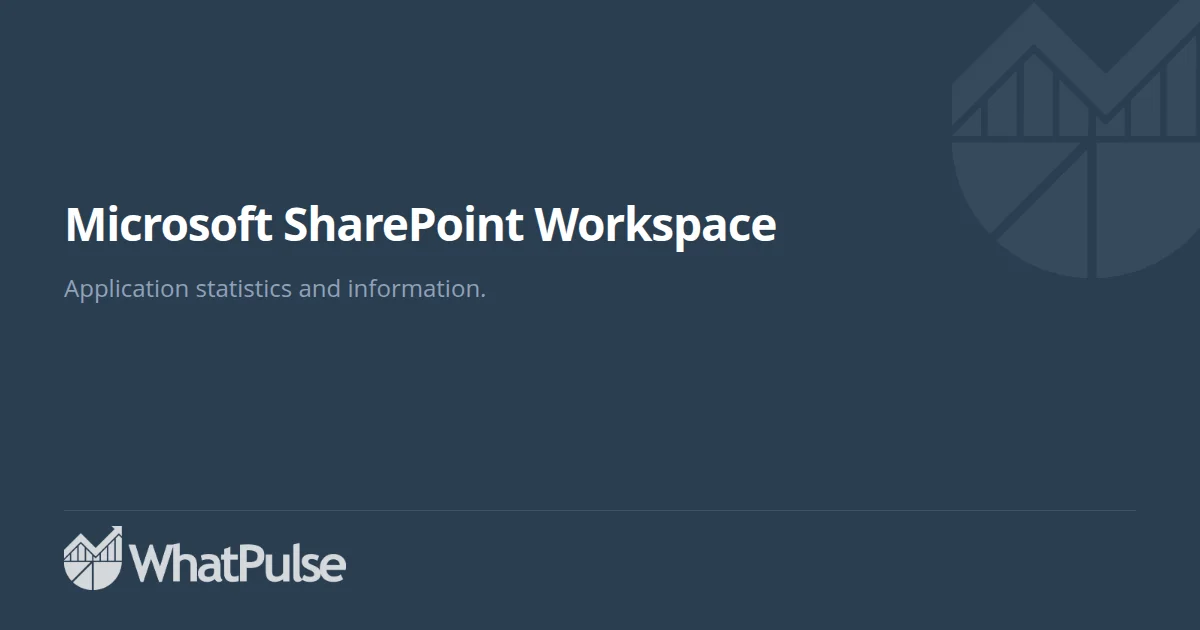 Microsoft SharePoint Workspace Application Statistics | WhatPulse ...