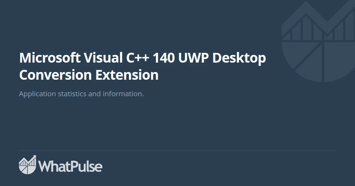 Microsoft Visual C++ 140 UWP Desktop Conversion Extension Applica ...