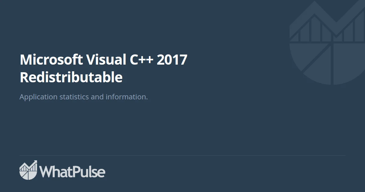 Microsoft Visual C++ 2017 Redistributable Application Statistics ...