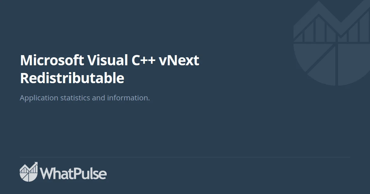 Microsoft Visual C++ vNext Redistributable Application Statistics ...