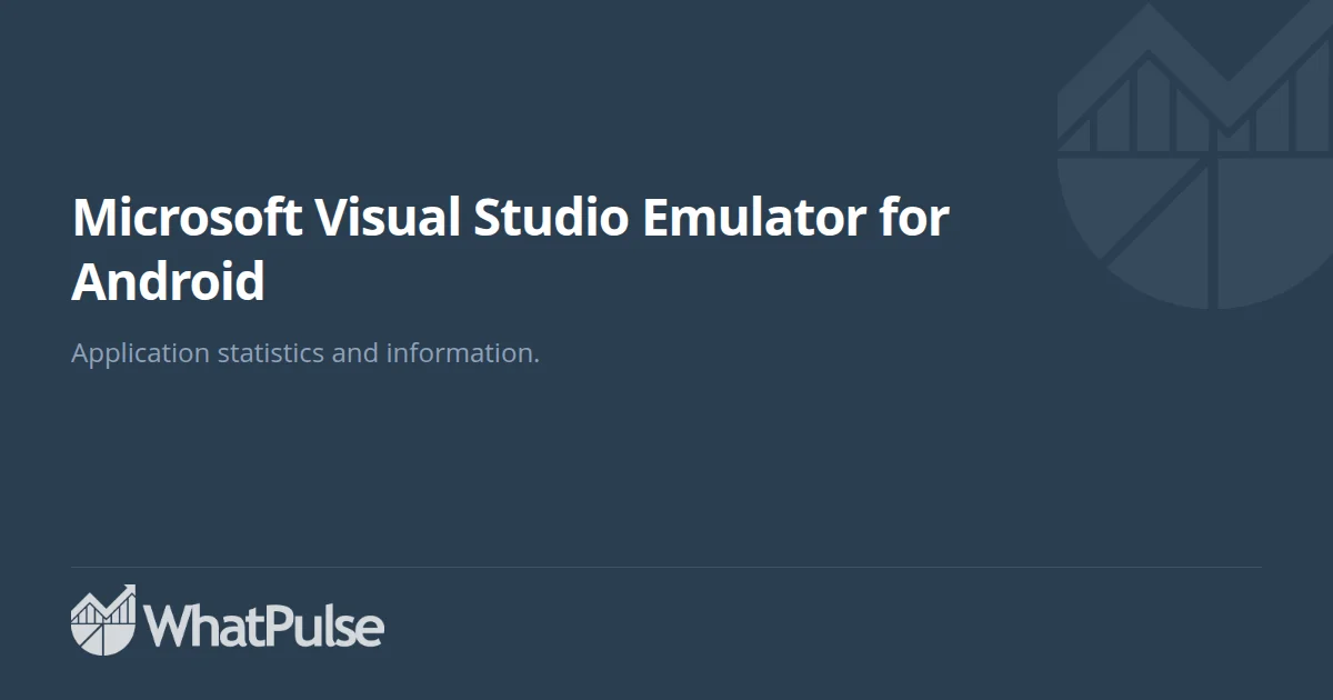 Microsoft Visual Studio Emulator for Android Application Statisti ...
